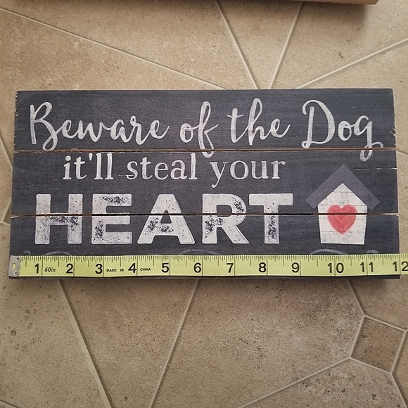 12"×6" Beware of Dog, Wall, Door, Standing Decor, Plank Art - Picture 5 of 5